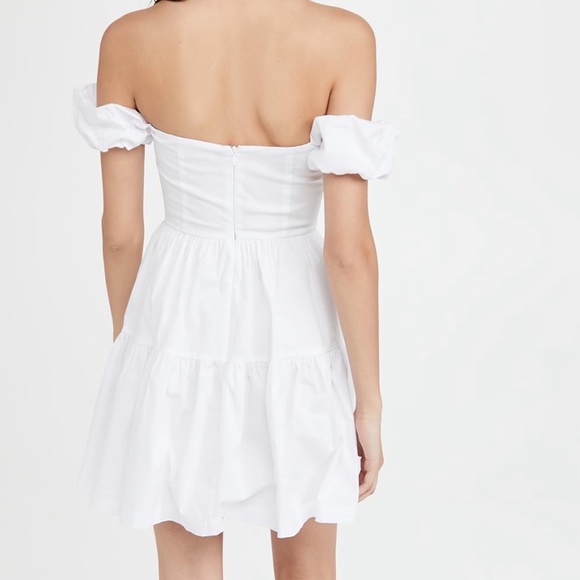 STAUD Mini Elio Dress White Size 10 - Picture 2 of 6